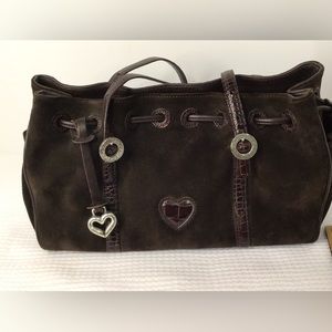 Brighton Dark Brown Suede Handbag